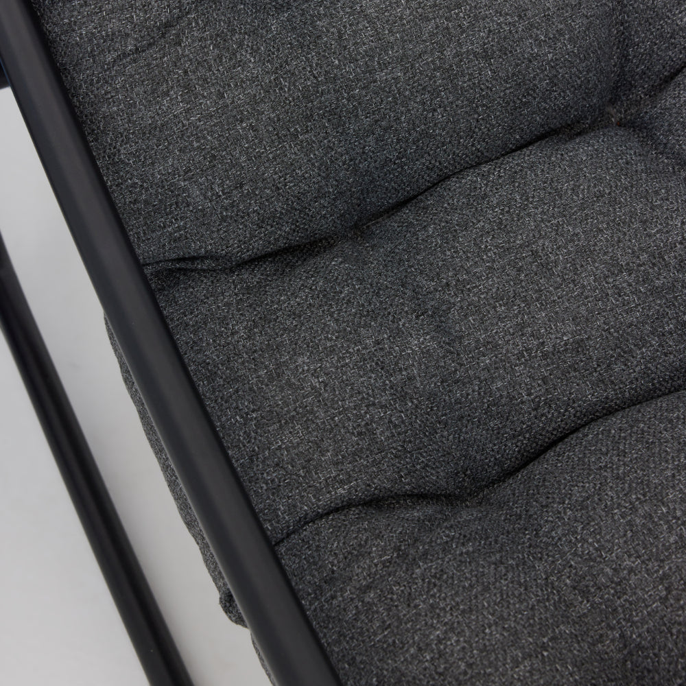 Marbella Garden Rocking Chair with Dark Grey Cushions and Cover - Grey