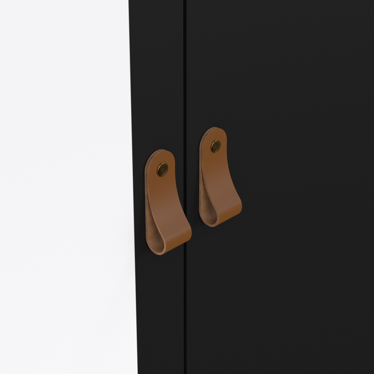 Madrid Wardrobe with 2 plain doors 1 mirror door and 2 drawers - Black