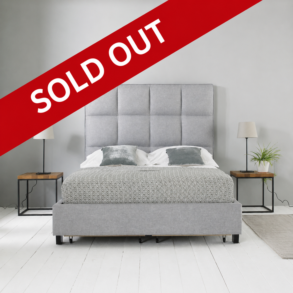 Palma King Bed with Pull Out Drawer - Grey