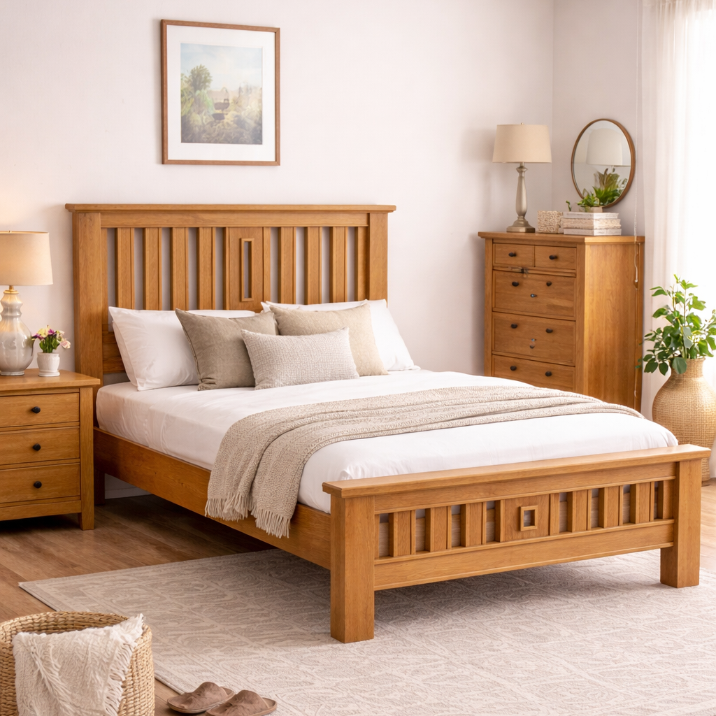 Sligo 5ft King Size Bed - Light Oak
