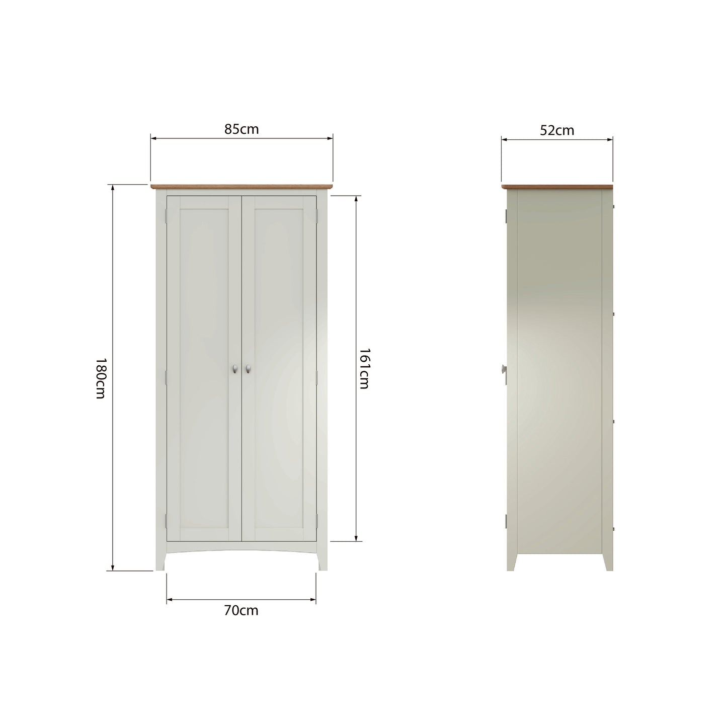 Geras White Full Hanging Wardrobe
