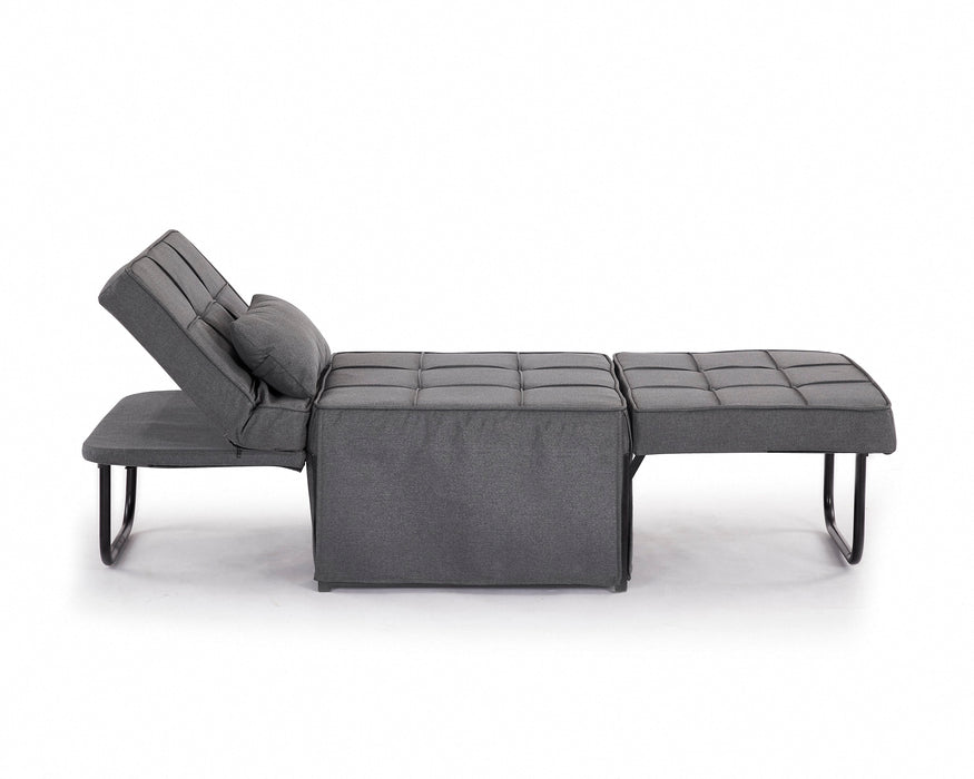 Oillie 1 Seater Fabric Ottoman Sofa Bed - Dark Grey