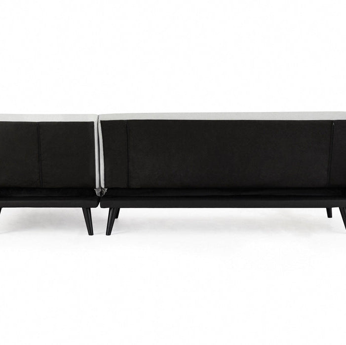 Ethan L Shape Fabric Sofa Bed - Light Grey