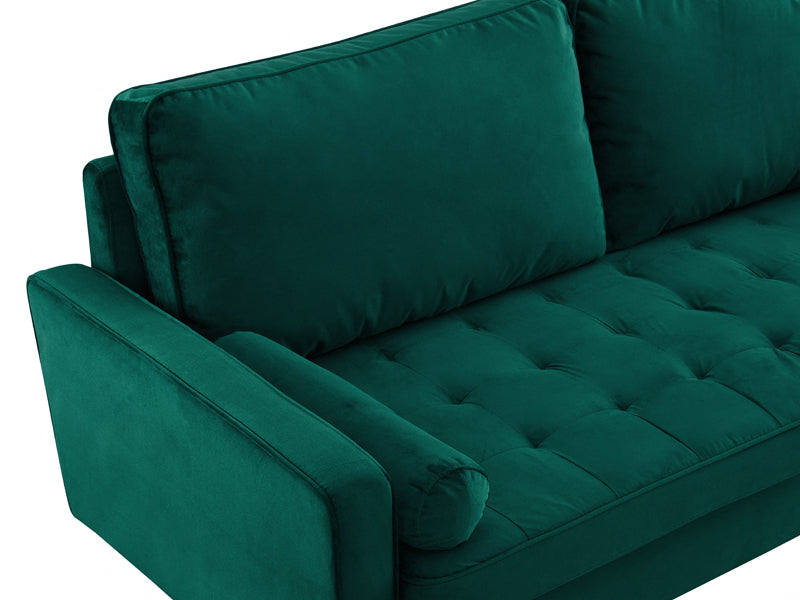 Anya 2 Seater Velvet Upholstered Cushion Sofa - Green