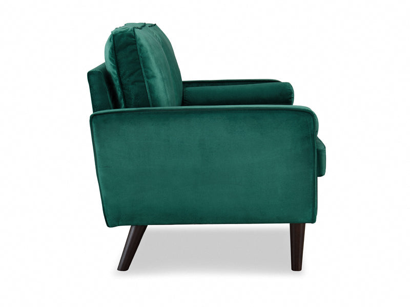 Anya 2 Seater Velvet Upholstered Cushion Sofa - Green