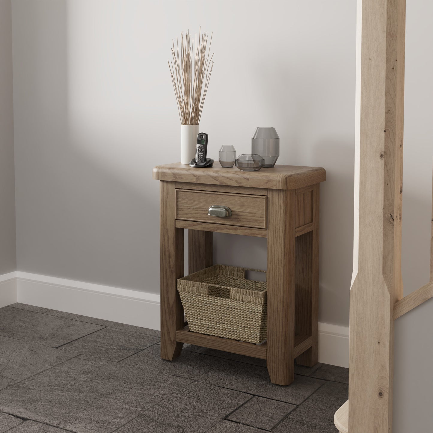 Helios Smoked Oak Telephone Table