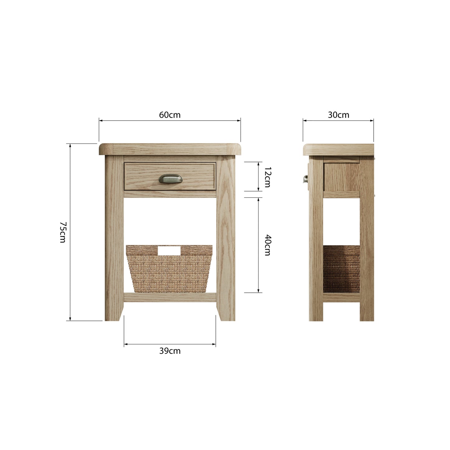 Helios Smoked Oak Telephone Table