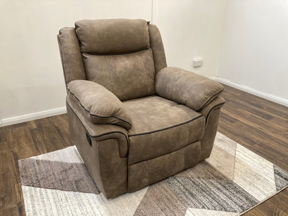 Lucan 1 Seater Manual Recliner - Brown