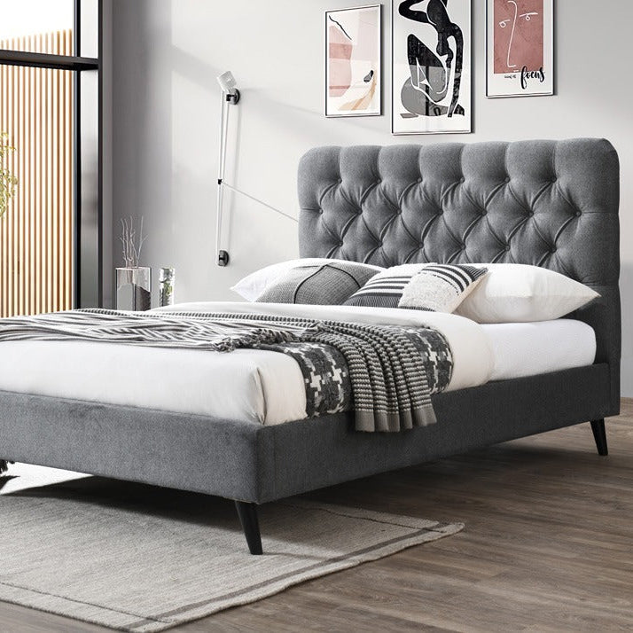 Penelope 4'6 Double Bed- Dark Grey