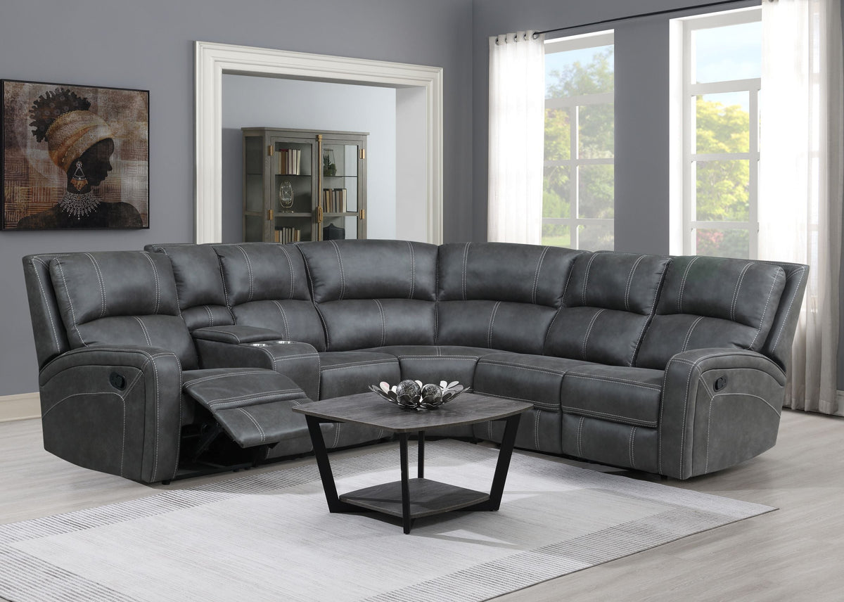 Ringwoods Corner Group Fabric Manual Recliner-Grey