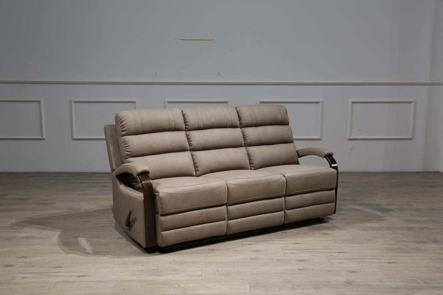 Tallaght 3 Seater Fabric Manual Recliner-Taupe