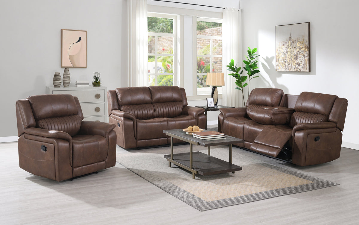 Westport 2 Seater Fabric Manual Recliner- Dark Brown