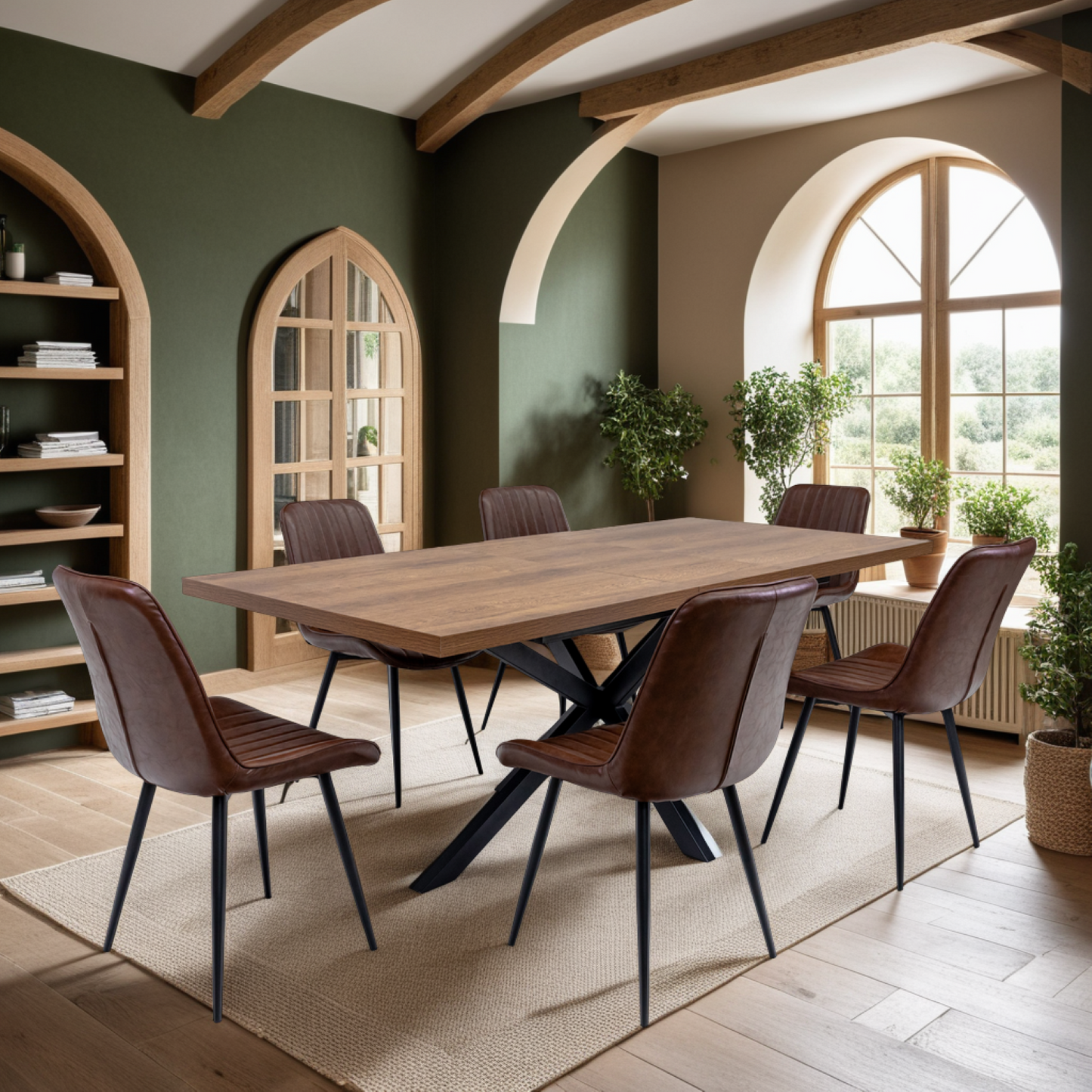 Pegasus Bay 1.6m Extending Dining Table - Dark Oak