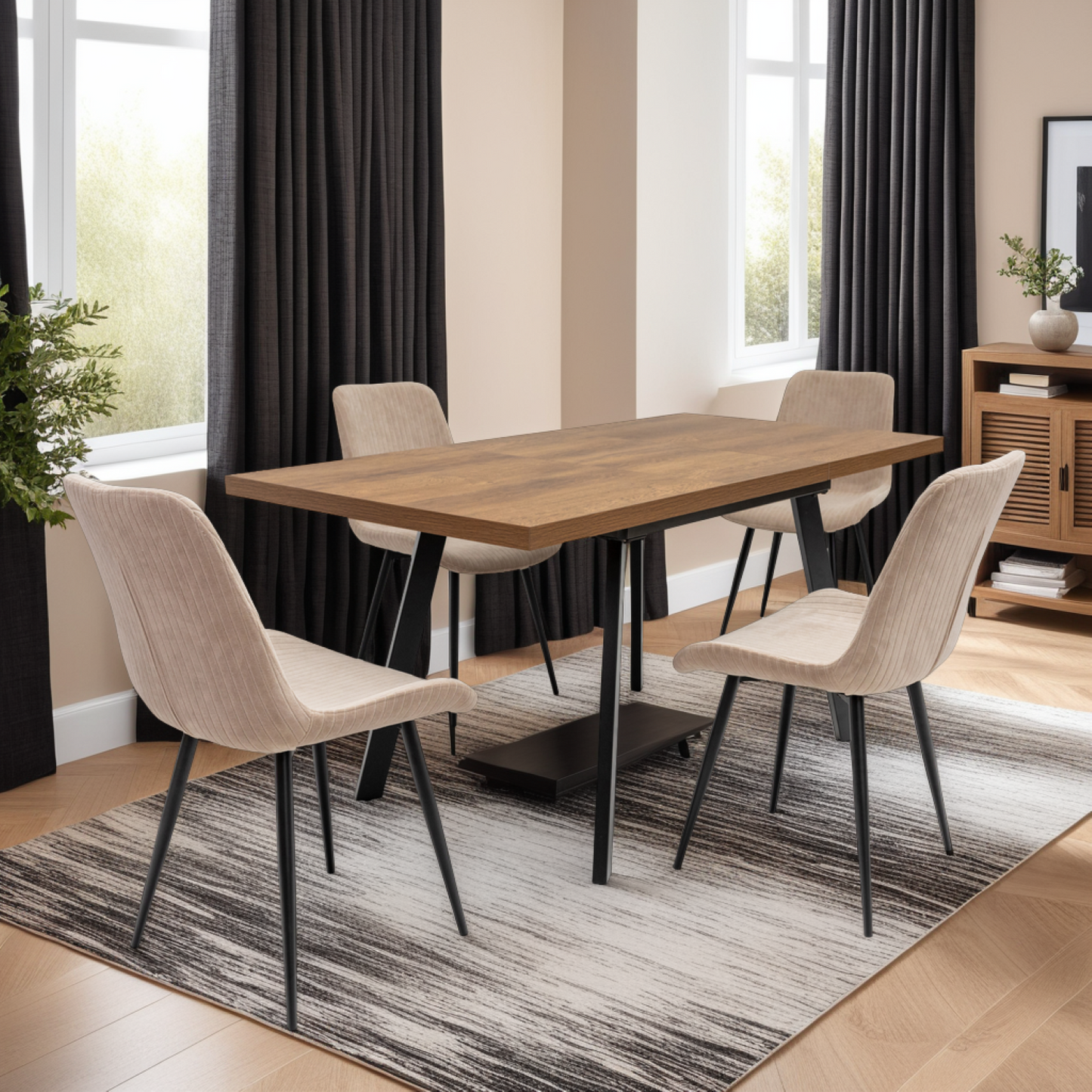 Pegasus Bay 1.2m Extending Dining Table - Dark Oak