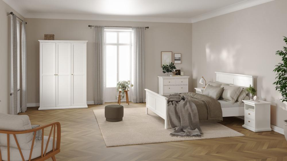Paris 5 Piece Bedroom Set - King Size - White
