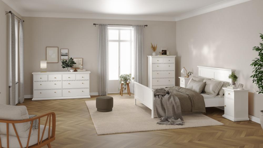 Paris 5 Piece Bedroom Set - King Size - White