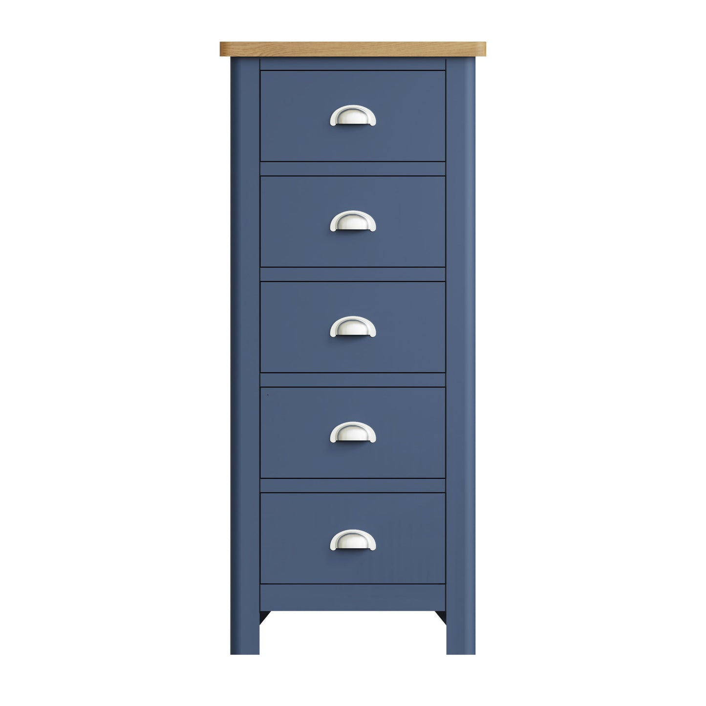 Rhea Blue 5 Drawer Narrow Chest of Drawers