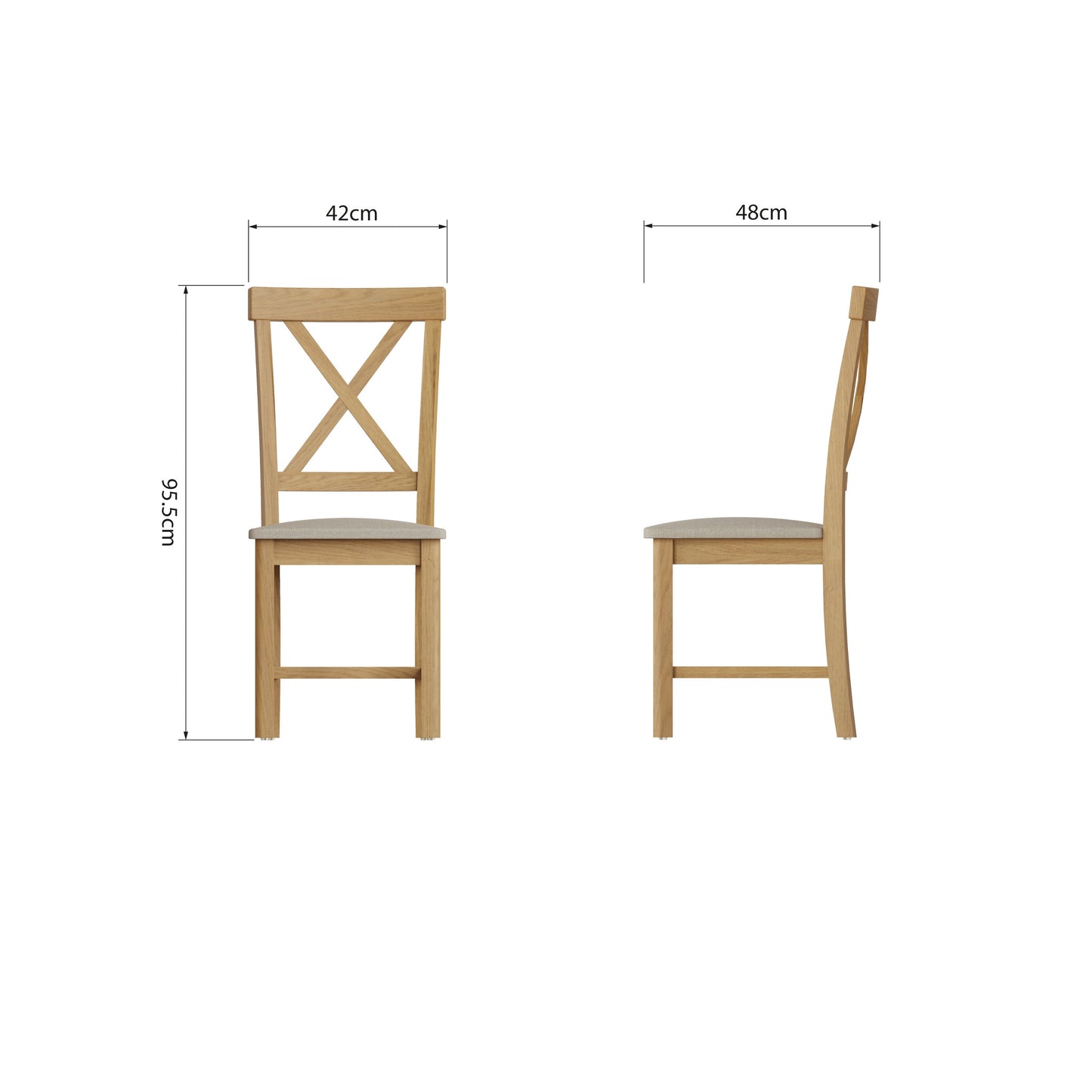 Rhodes Oak Dining Chair (x2)