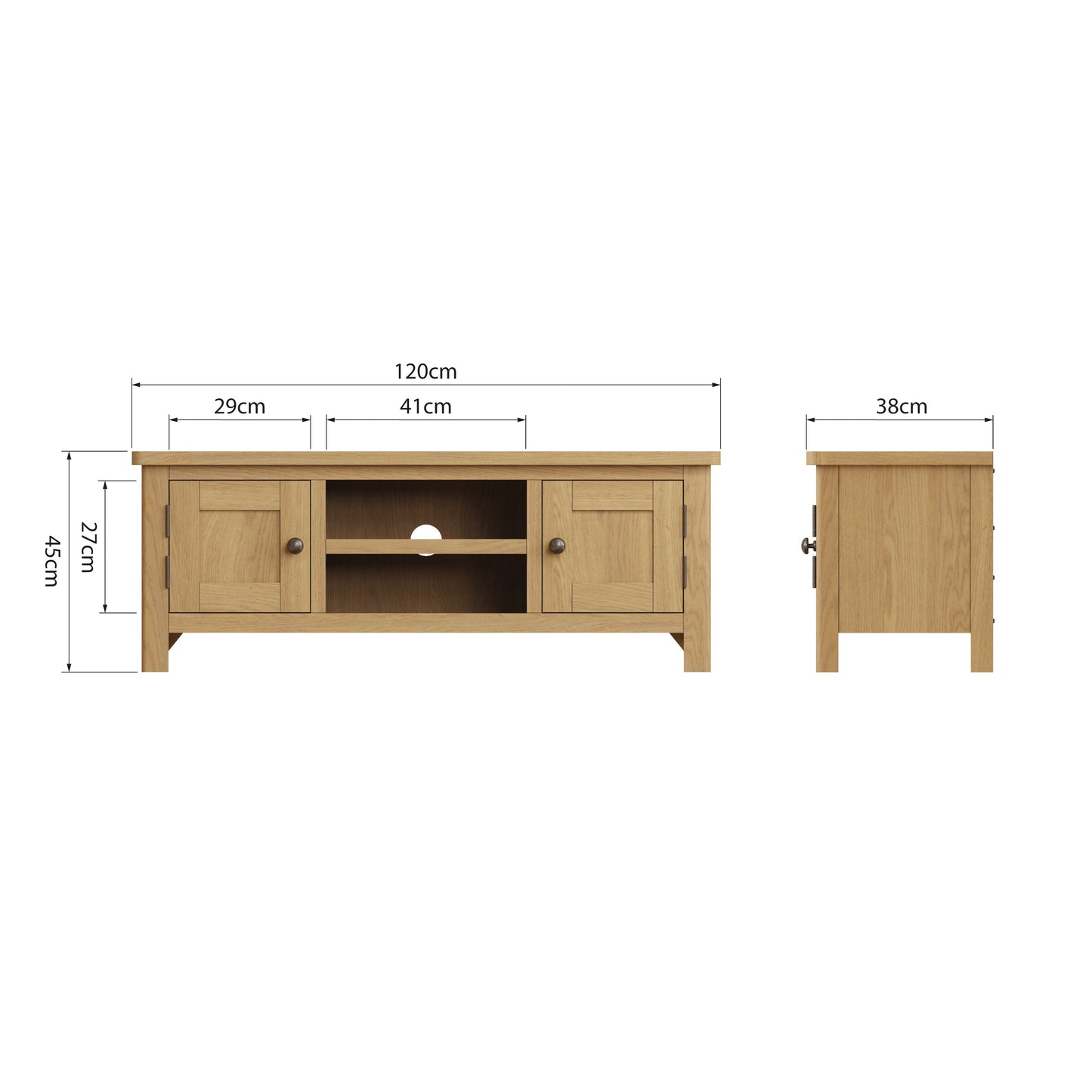 Rhodes Oak Large TV Unit