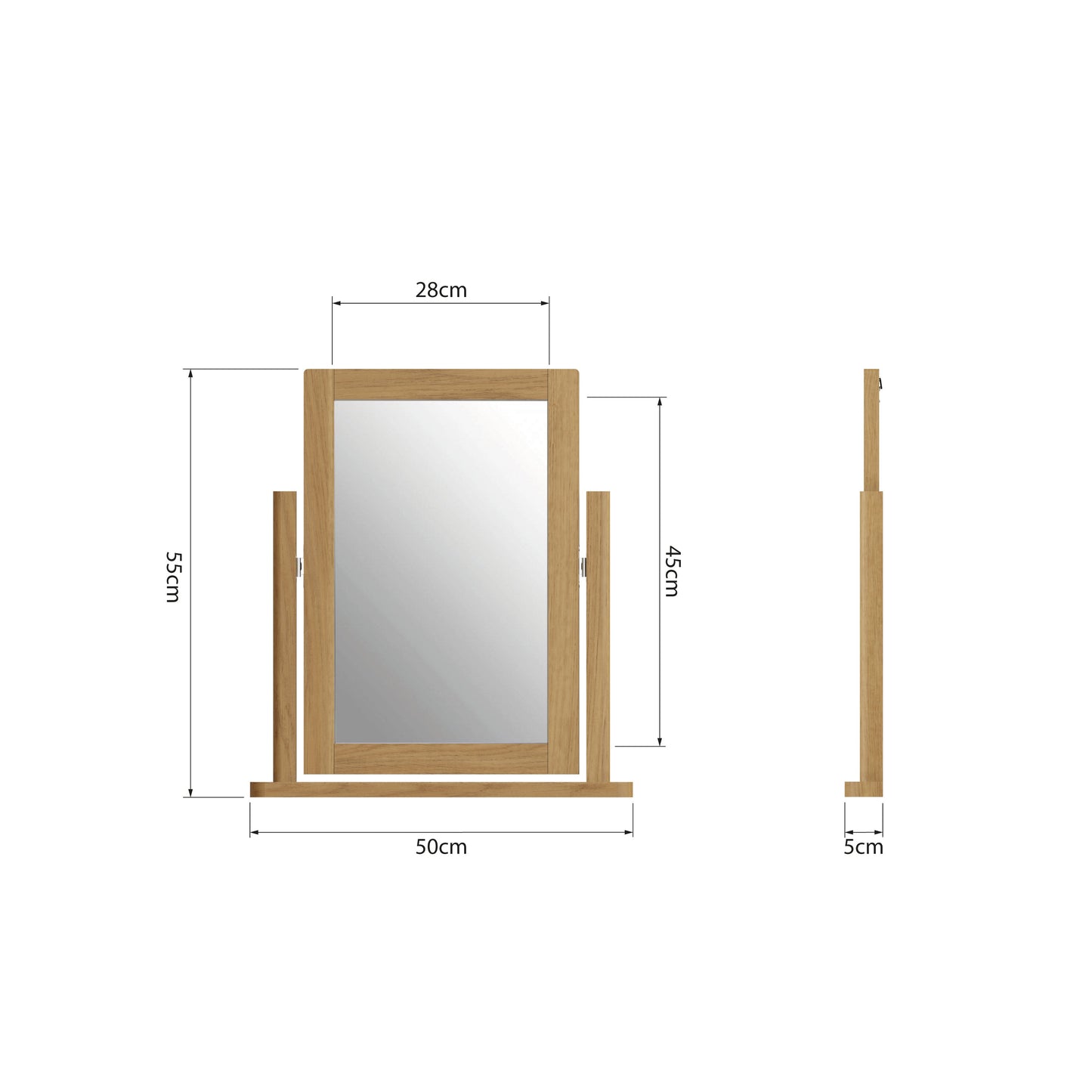 Rhodes Oak Trinket Mirror