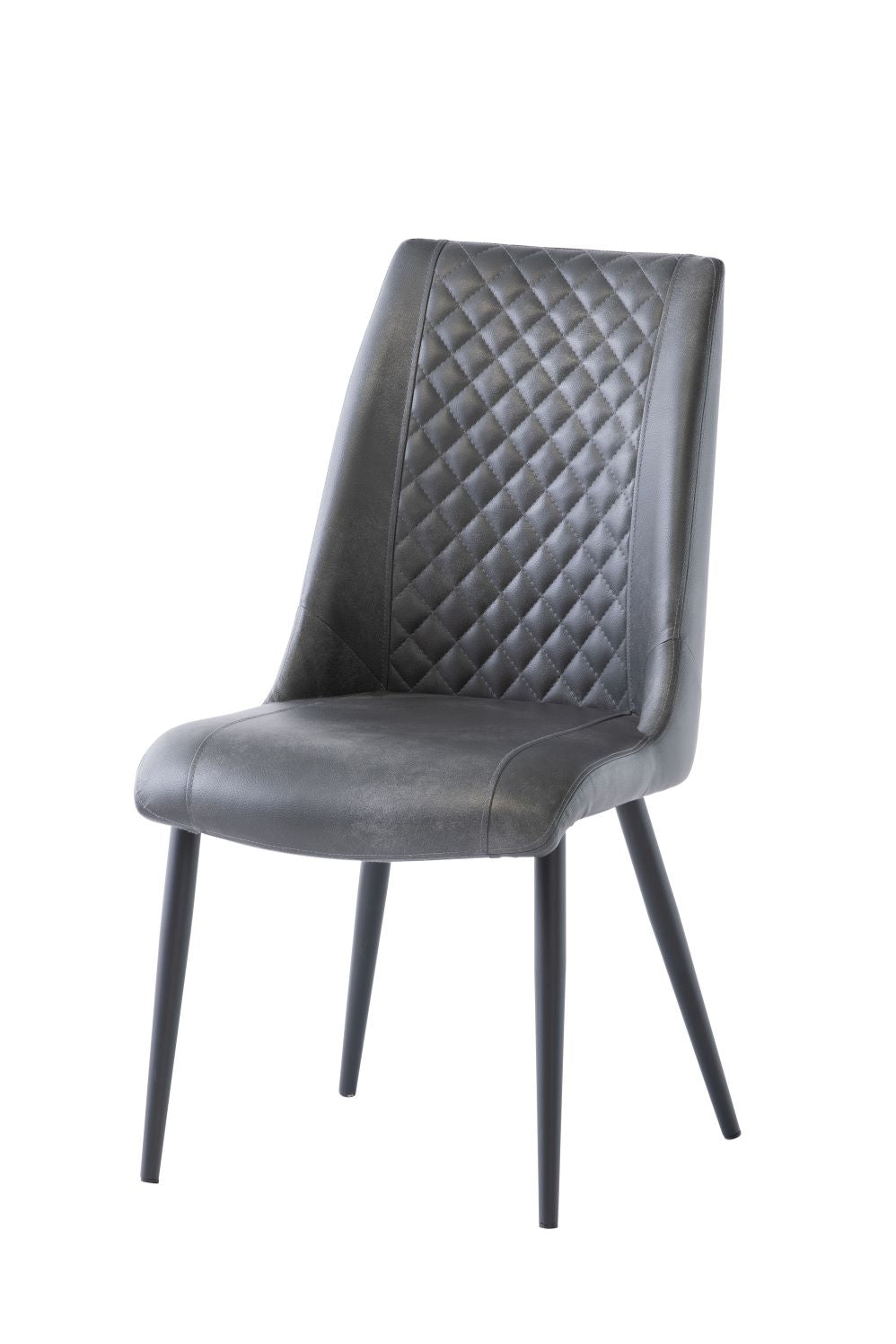 Aldo Dining Chair Set of 2, Grey with Black Leg