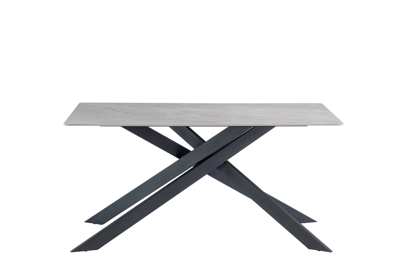 Cantarina 1.6m Dining Table - Matt Grey with Black Leg
