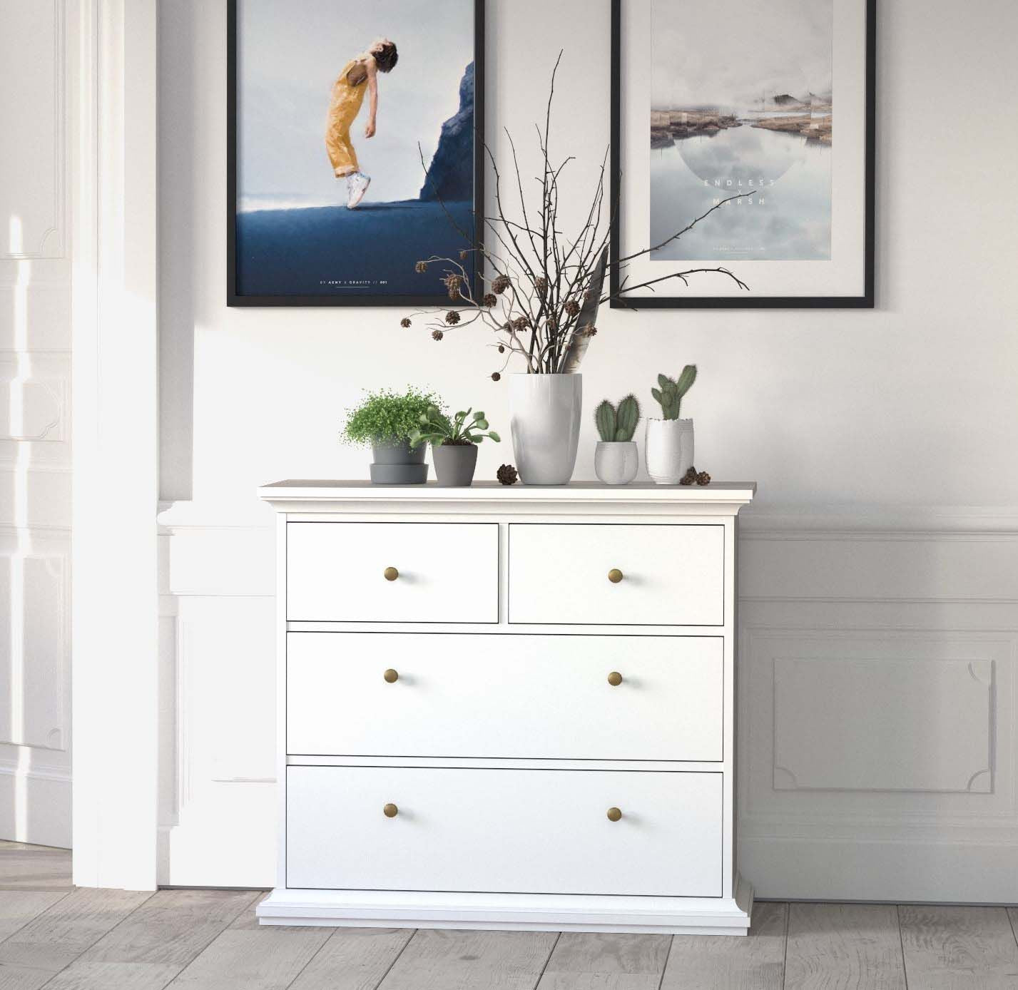 Paris Chest of 4 Drawers - White