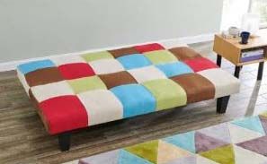 Georgia 3 Seater Fabric Sofa Bed - Multi Coloured