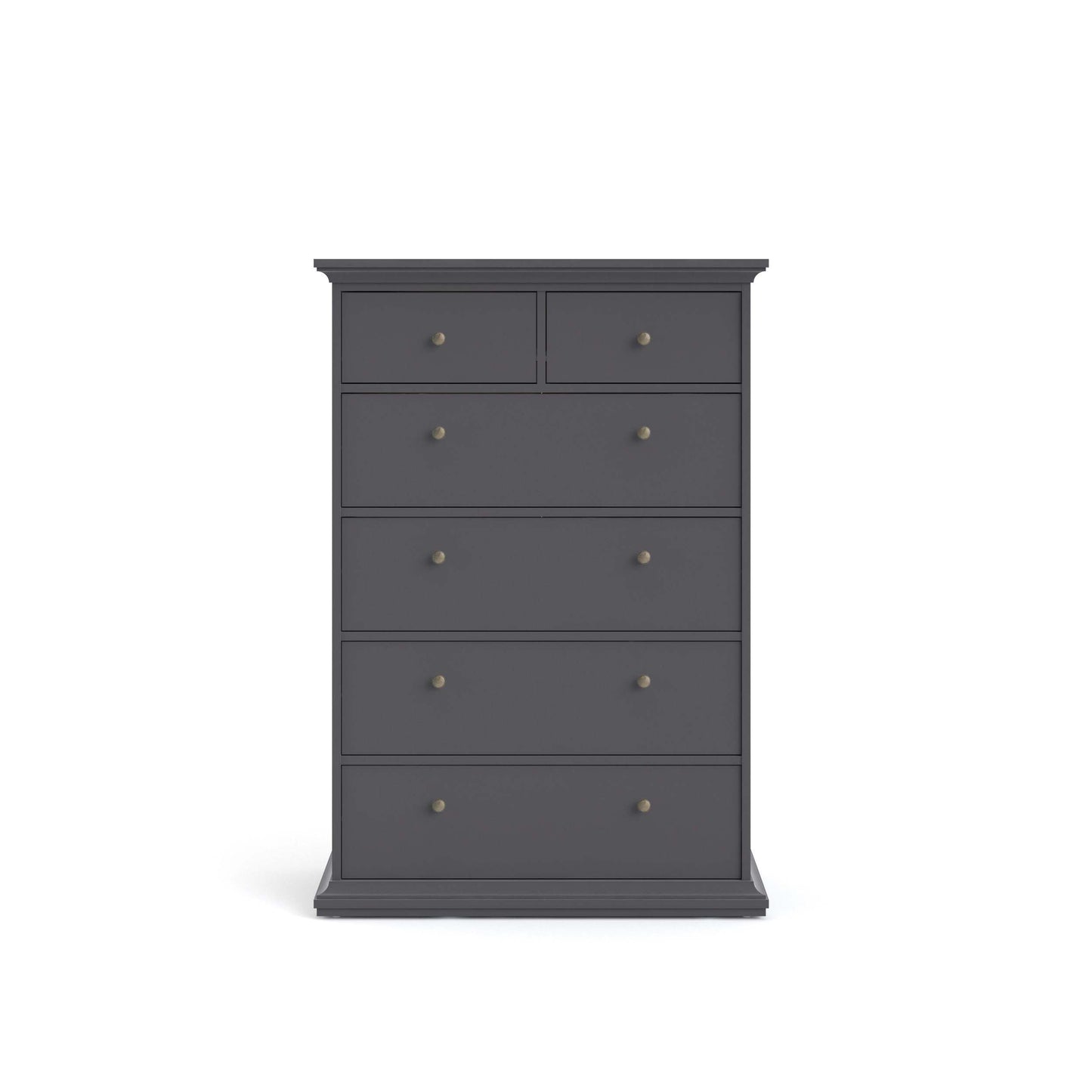 Paris Chest of 6 Drawers - Grey