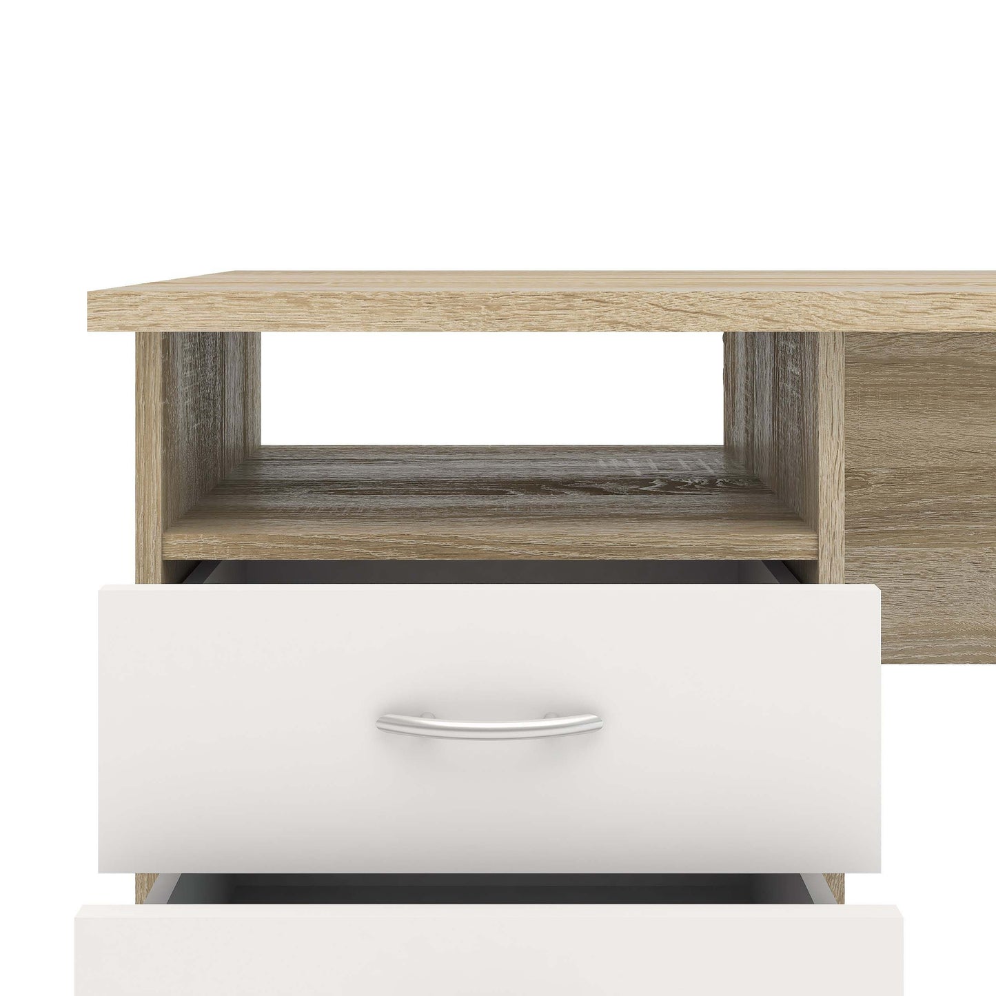 Function Plus Standard Desk - Oak / White