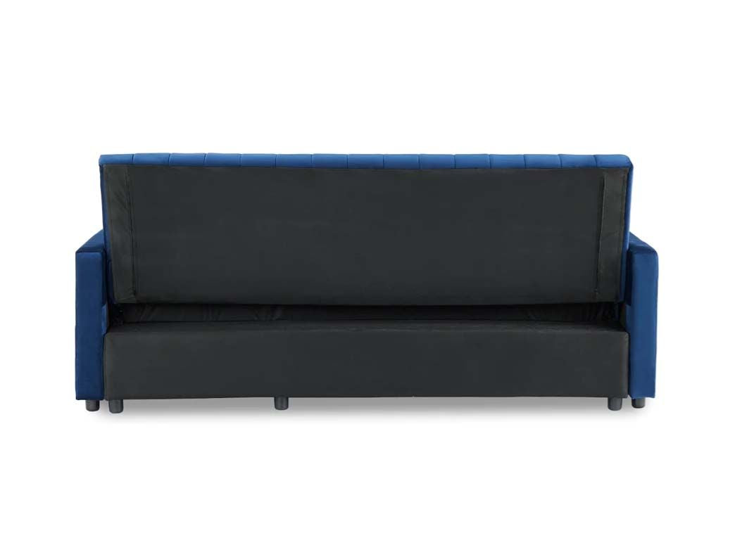 Anglia 3 Seater Storage Sofa Bed - Blue Velvet