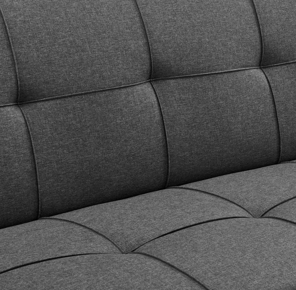 Chester 3 Seater Fabric Sofa Bed with 2 cushions - Charcoal