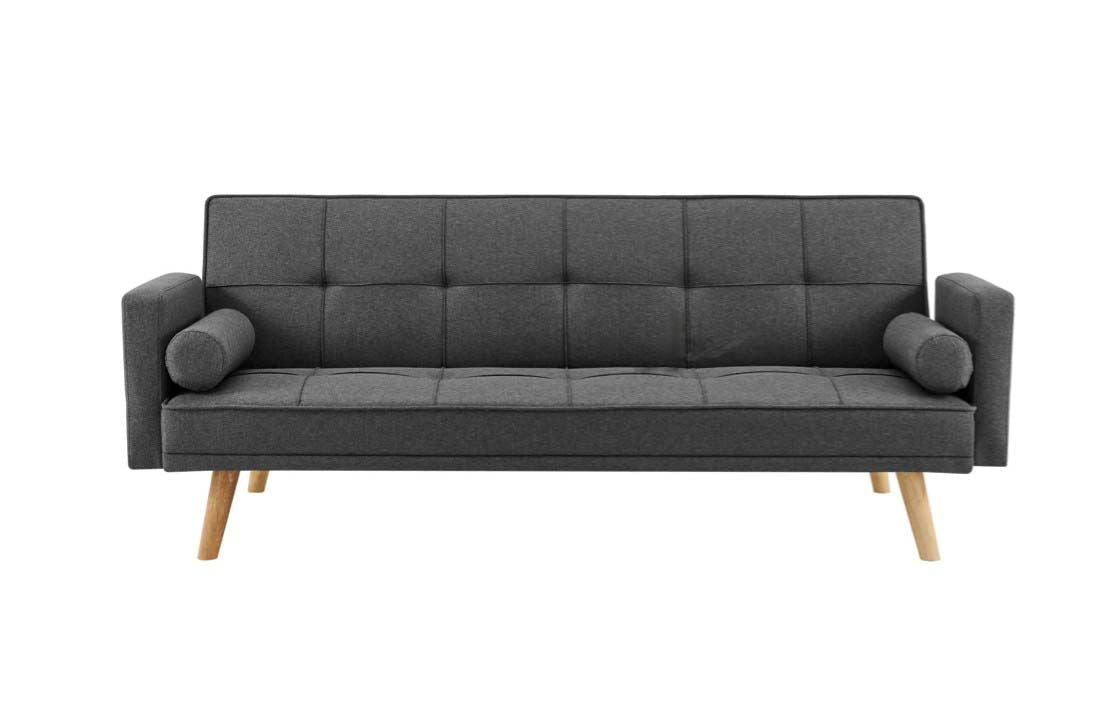 Chester 3 Seater Fabric Sofa Bed with 2 cushions - Charcoal