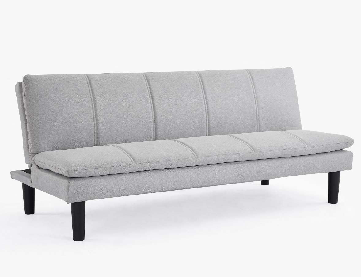 Adam 3 Seater Sofa Bed - Light Grey Woven Fabric