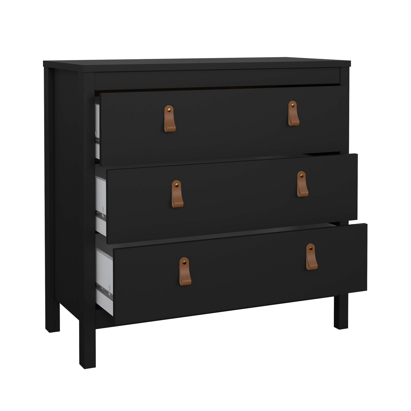 Madrid 3 Drawer Chest - Black