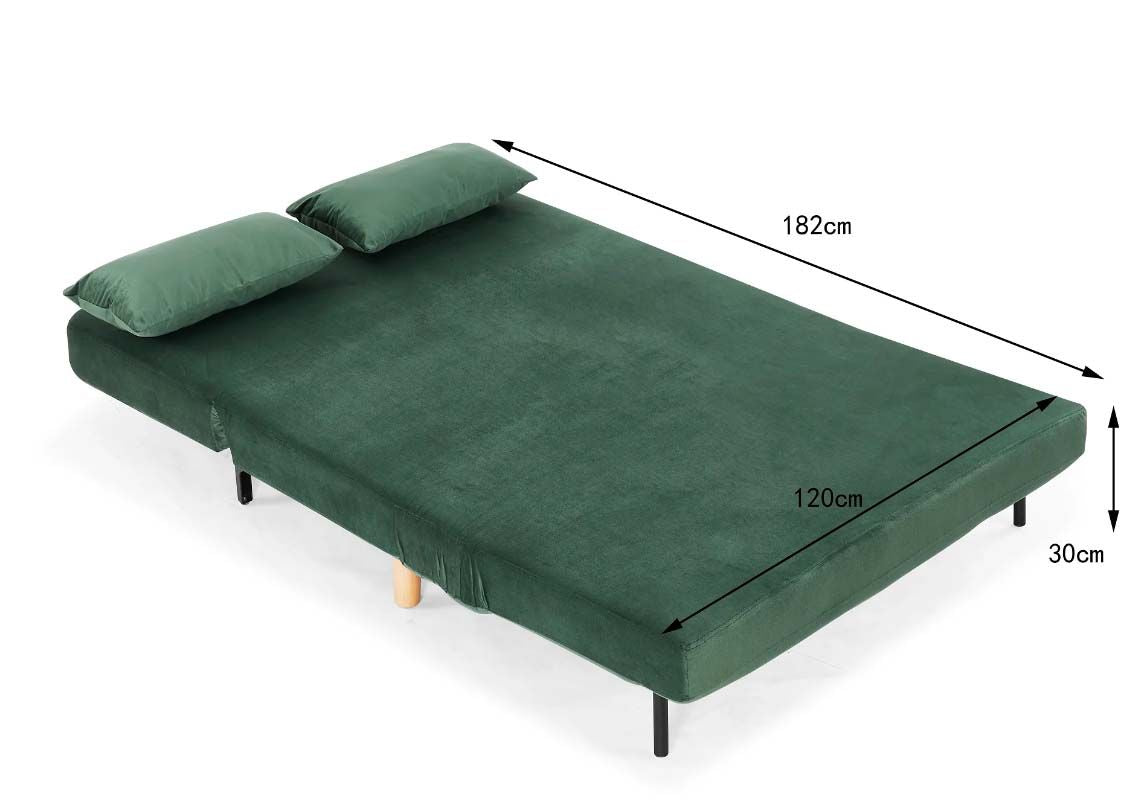 Lawson Double Futon Sofa Bed - Green Velvet