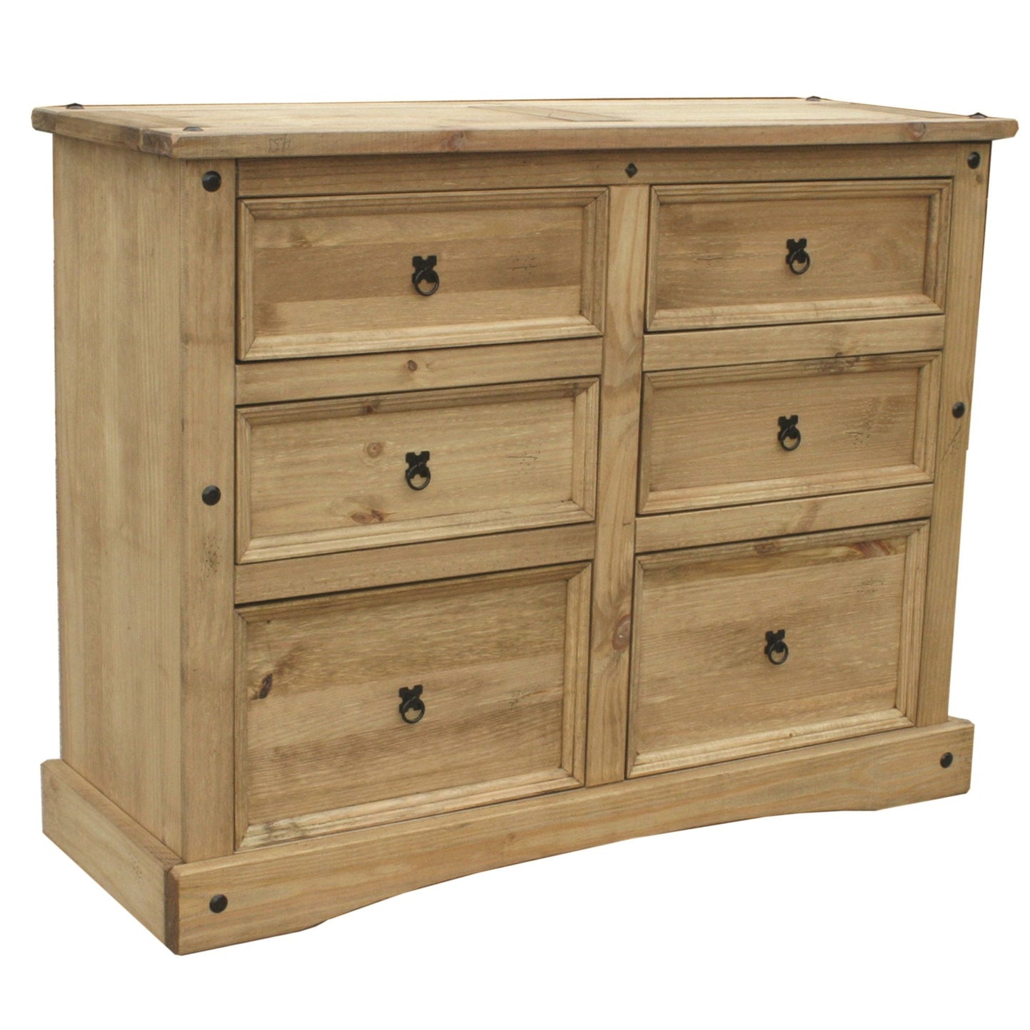 Corona 6 Drawer Chest - Distressed Waxed Pine