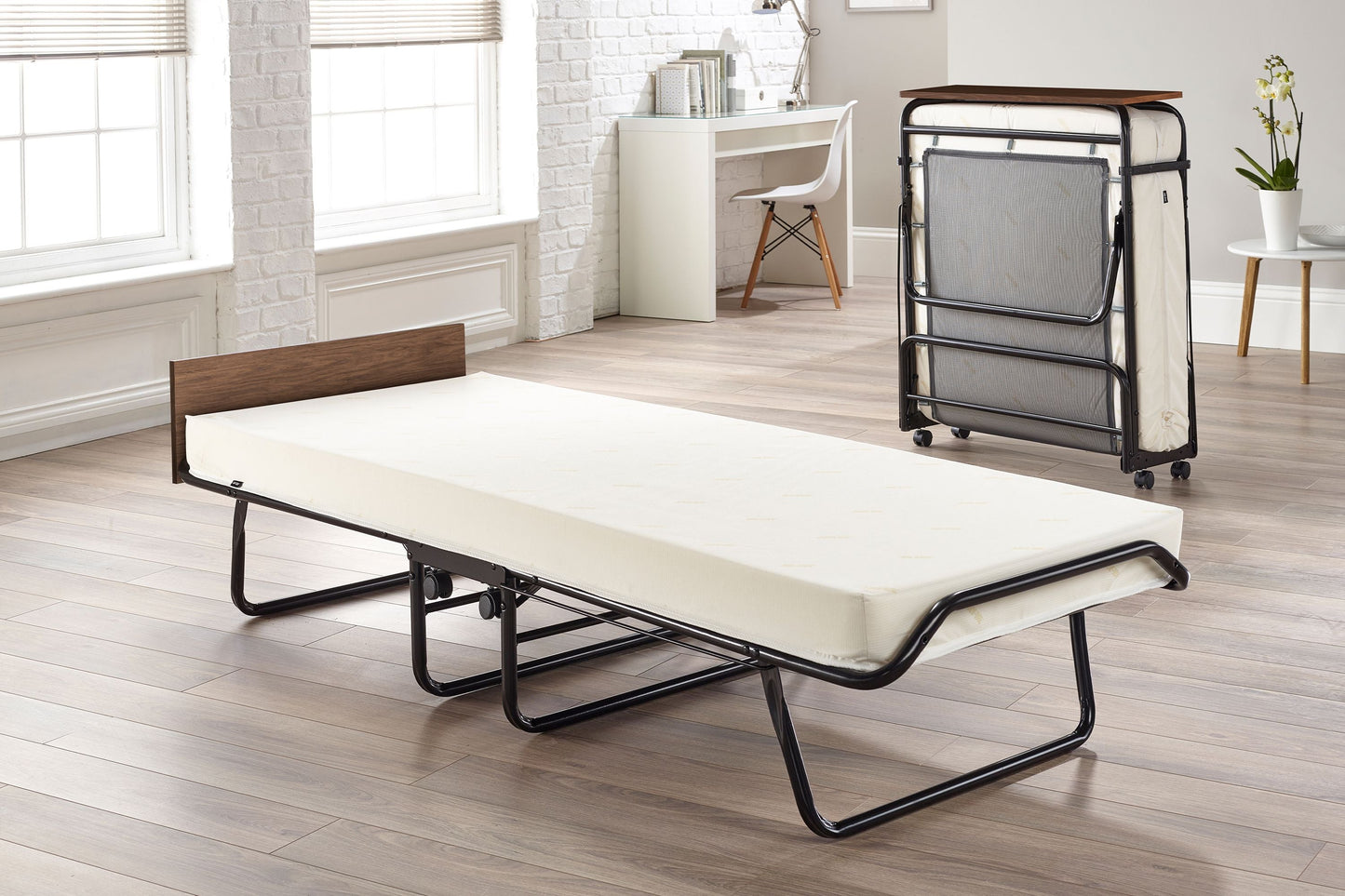 Jay-Be Visitor Contract Automatic Folding Bed with Performance e-Fibre Mattress - Single