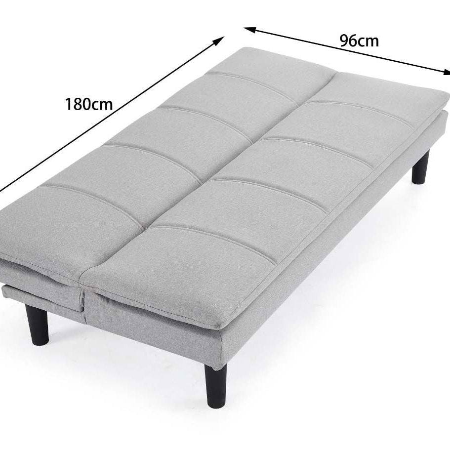 Adam 3 Seater Sofa Bed - Light Grey Woven Fabric
