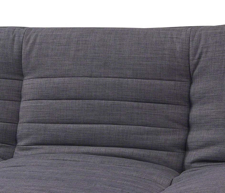 Detroit 2 Seater Sofa Bed Recliner - Charcoal Fabric / White Faux Leather