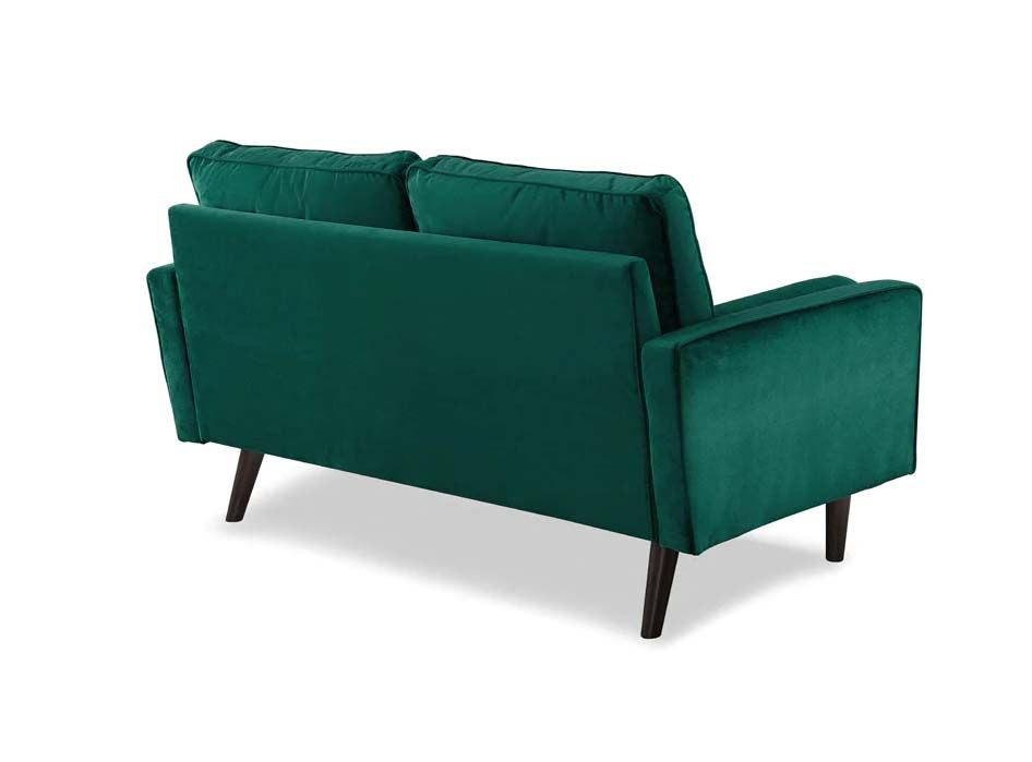 Anya 2 Seater Velvet Upholstered Cushion Sofa - Green