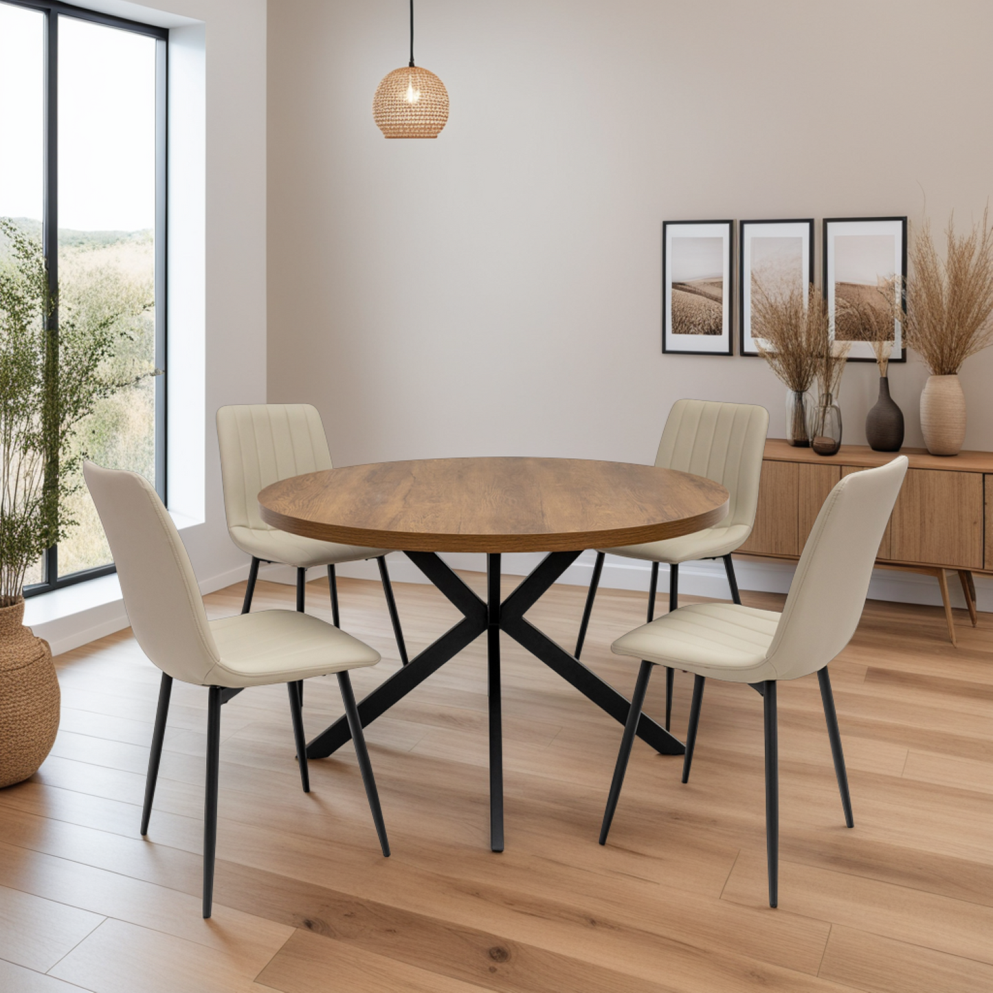 Pegasus Bay 1.2m Round Dining Table - Dark Oak