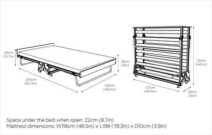Jay-Be J-Bed with Pocket Sprung Mattress - Small Double