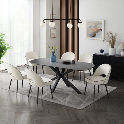 Vero Sintered Stone Ceramic Extending Table Dining Set with Dining Chairs