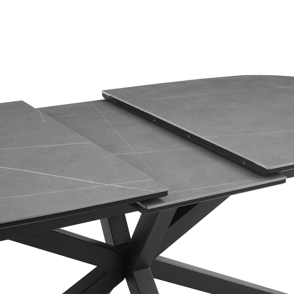 Vero Extending 160-200cm Ceramic Dining Table, Grey