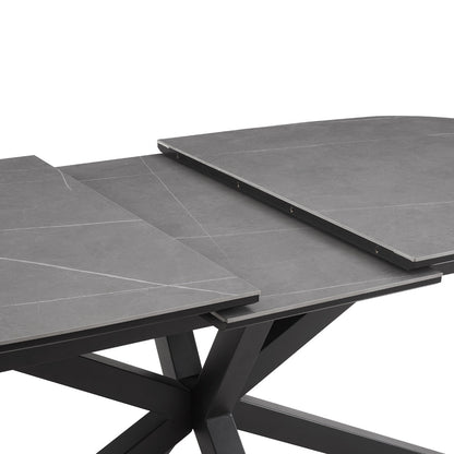 Vera Extending 160-200cm Ceramic Dining Table, Grey