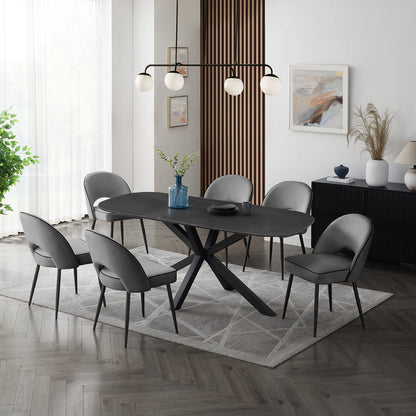 Vero Sintered Stone Ceramic Extending Table Dining Set with Dining Chairs