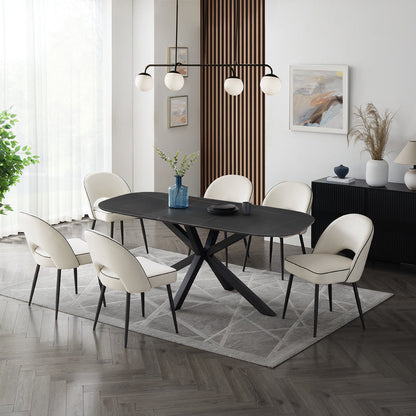 Vero Sintered Stone Ceramic Extending Table Dining Set with Dining Chairs