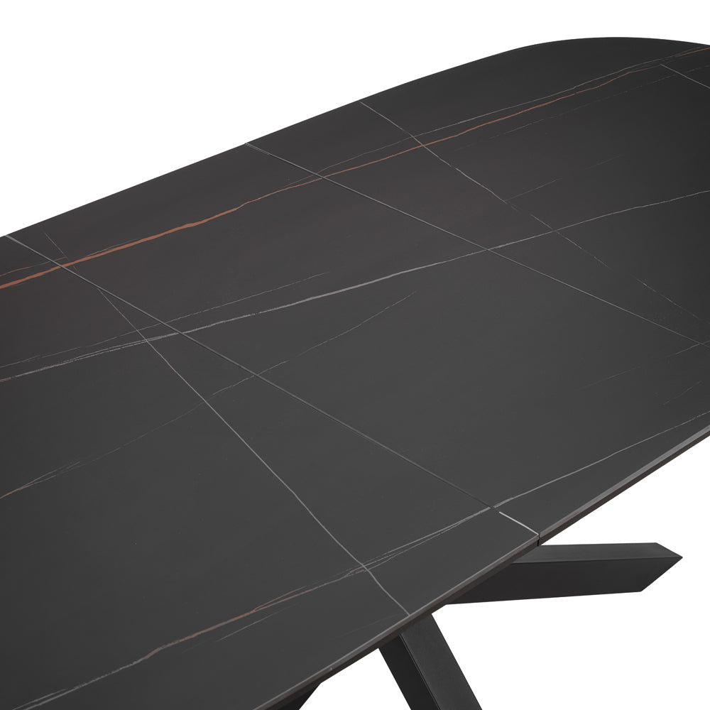 Vero Extending 160-200cm Ceramic Dining Table, Black