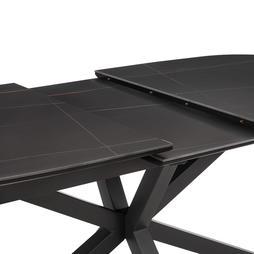 Vero Extending 160-200cm Ceramic Dining Table, Black